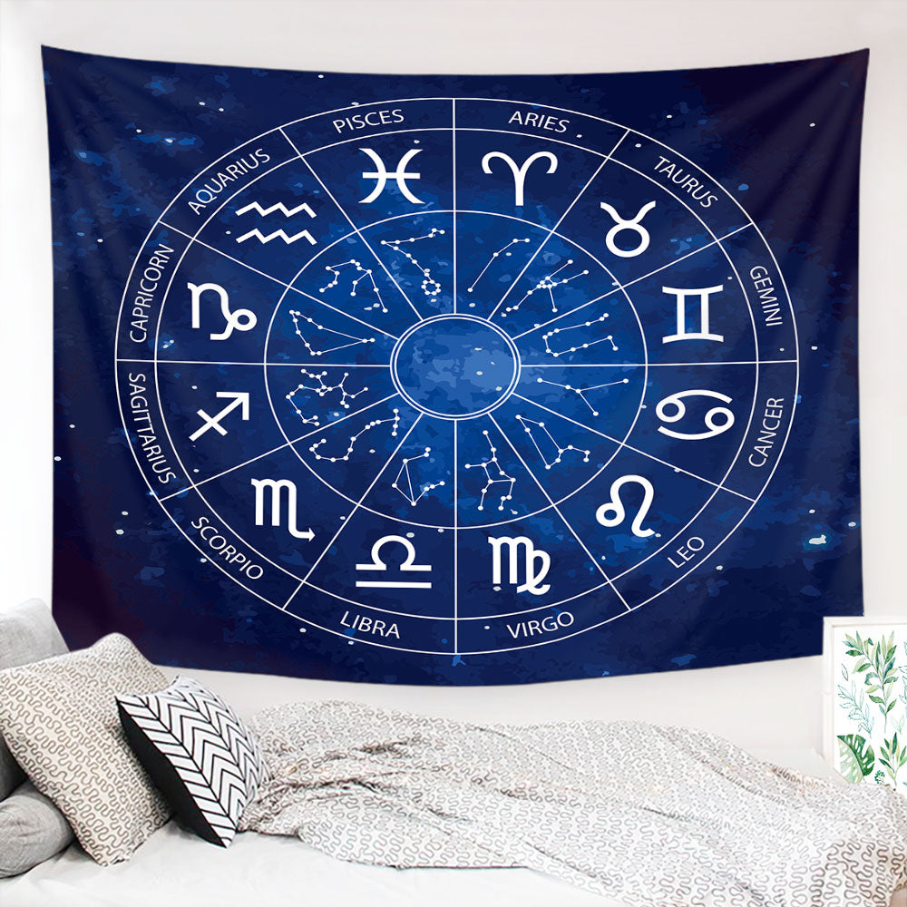 Zodiac Tapestry, Wall Tapestry, Aesthetic Vintage Tapestry