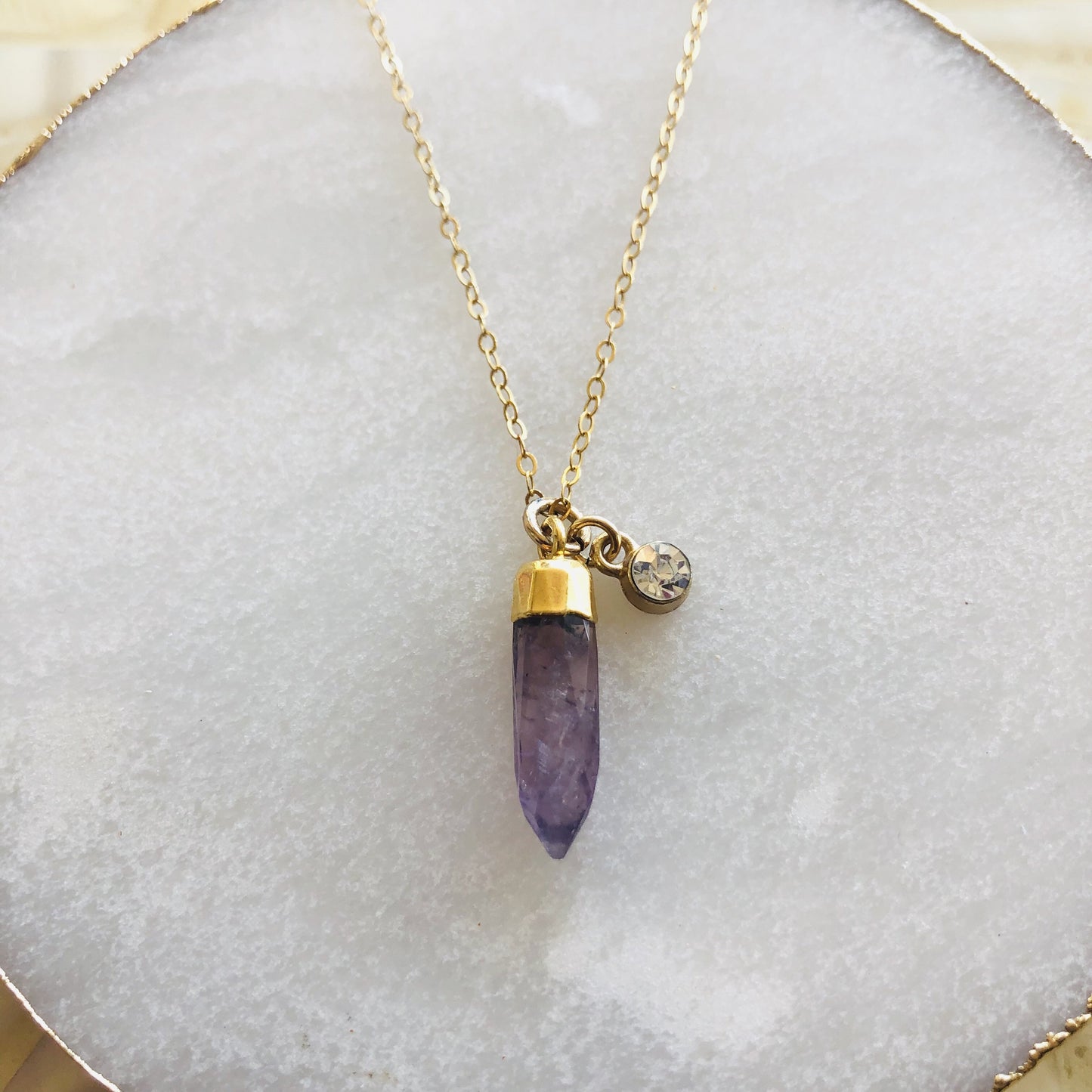 Sparkling Amethyst Pendulum Necklace